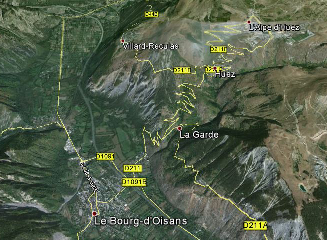 Alpe d'Huez map