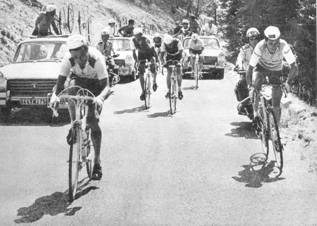 Tom Simpson on Mont Ventoux in the 1967  Tour