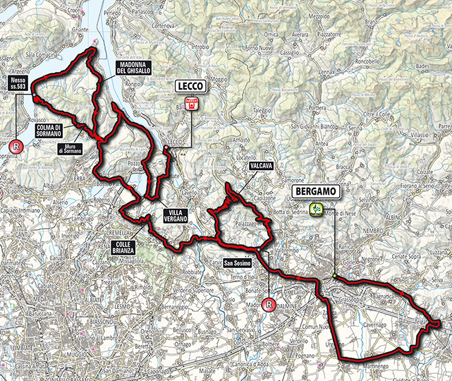 2013 Giro di Lombardia map