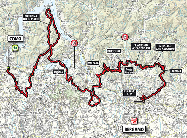2016 Il Lombardia map