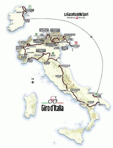 2014 Giro d'Italia map