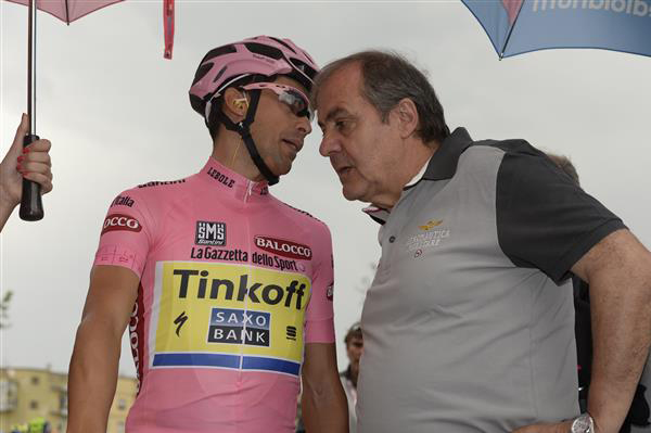 Alberto Contador and Mauro Vegni