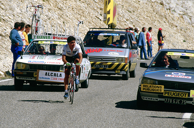 Raul Alcala climbs Mt.Ventoux in the 1987 Tour de France