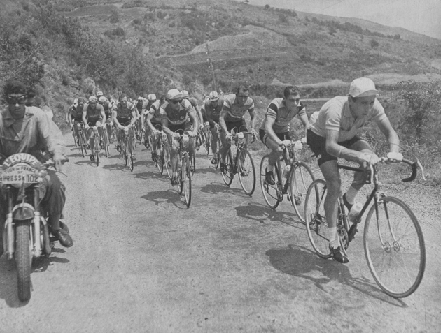 Anquetil in stage 16 of the 1957  Tour de France