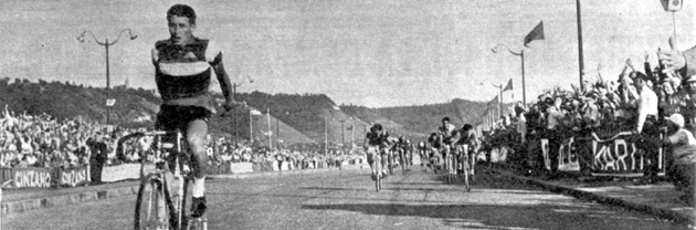 Jacques Anquetil wins stage 3B in the 1957 Tour de France