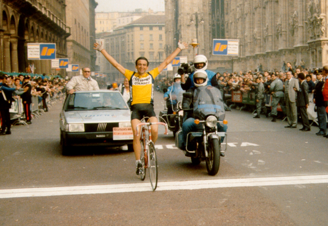 Giambattista Baronchelli wins the 1986 Giro di Lombardia