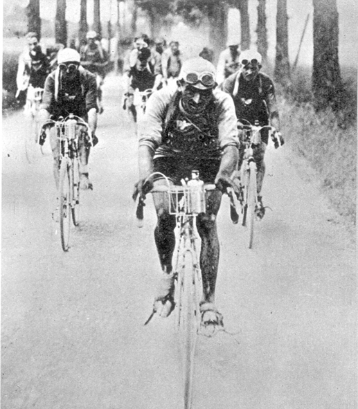 Ottacio Bottecchia leads the peloton in the 1923 Tour de France