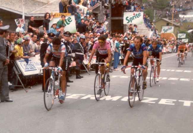 Chiapucci finishes the 1988 Giro d'Italia's 13th stage