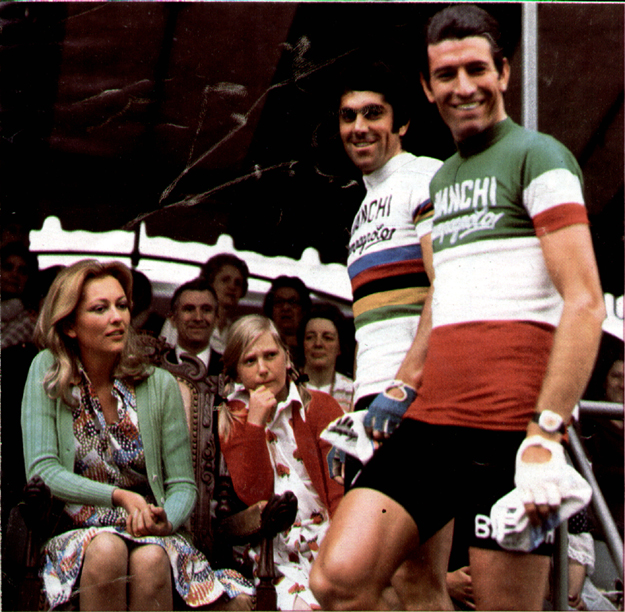 Ginodni with Basso at 1973 Giro start