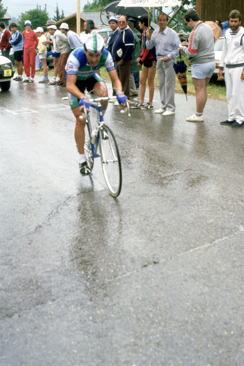 Roche rides in the 1984 Tour de France