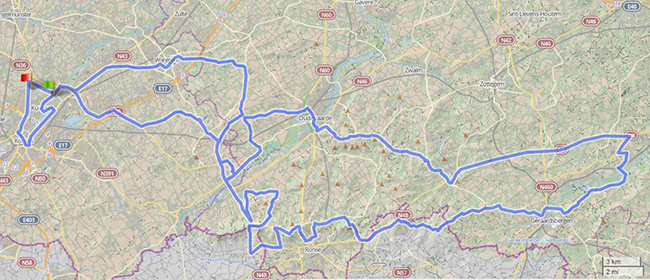 2015 kuurne-Brussels-Kuurne map