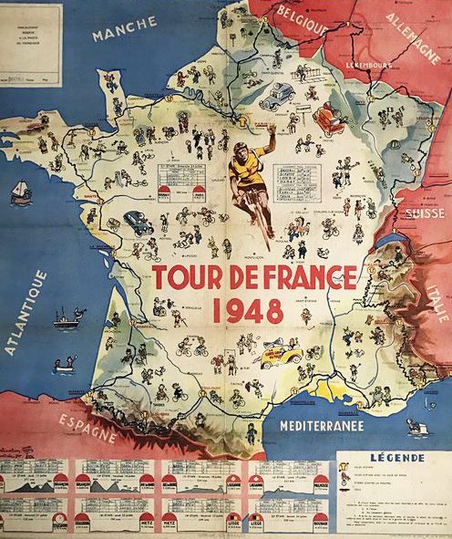 Map of the 1948 Tour de France
