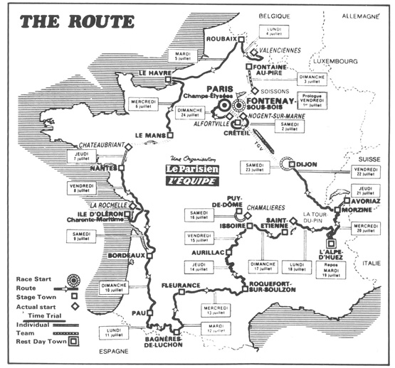 1983 Tour de France Route