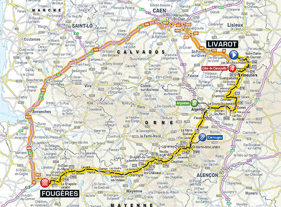 2015 Tour de France stage 7 map