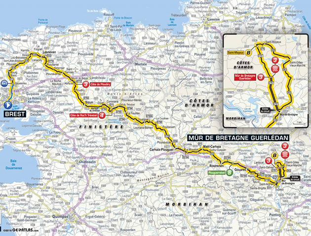 2018 bTour de France stage 6 map