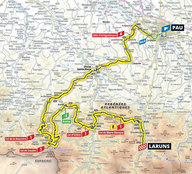 2020 Tour de France stage 9 map