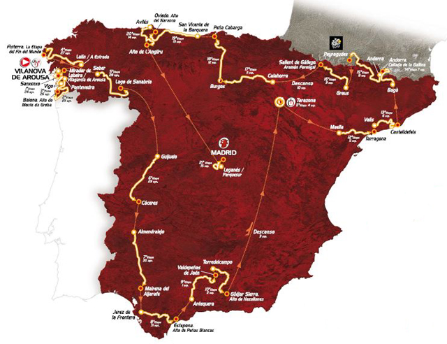 2013 Vuelta map