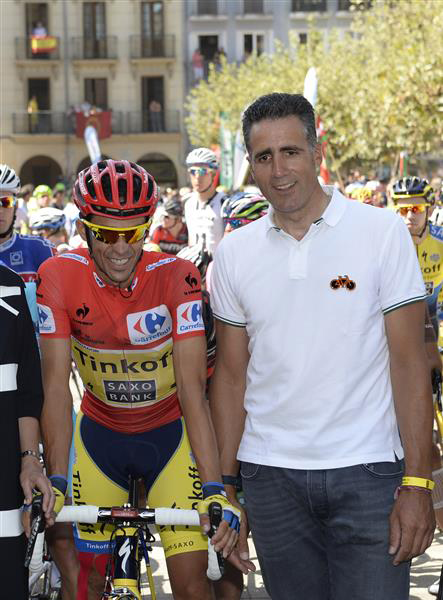 Albrto Contador and Miguel Indurain