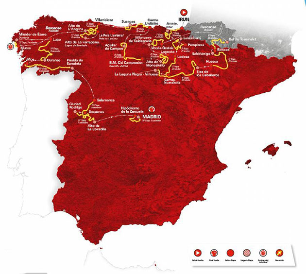 2020 Vuelta a Espana map