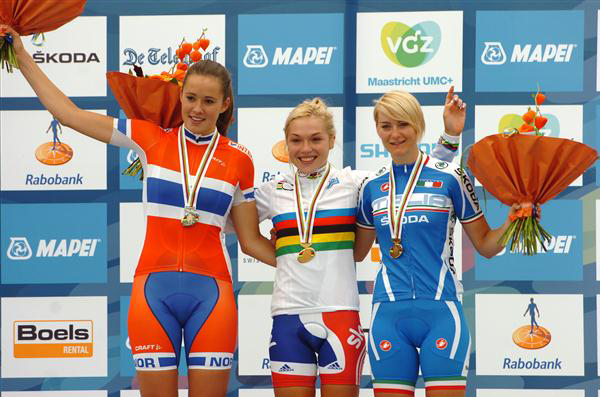 Junior women world championship podium