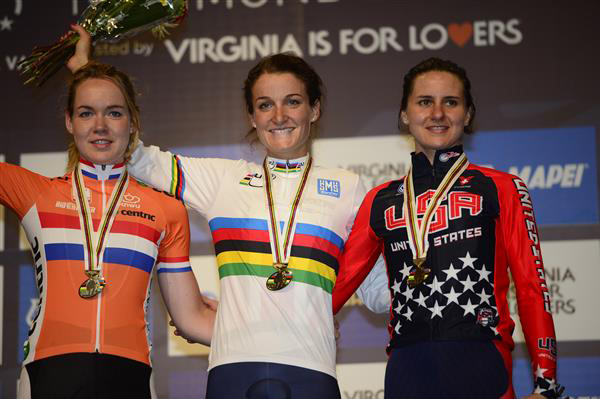 Elite Women's road race podium