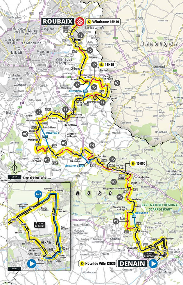 PAris-Roubaix Femmes-map