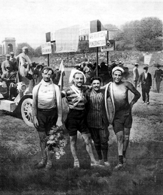 The top four tiders at the end of the 1909 Giro