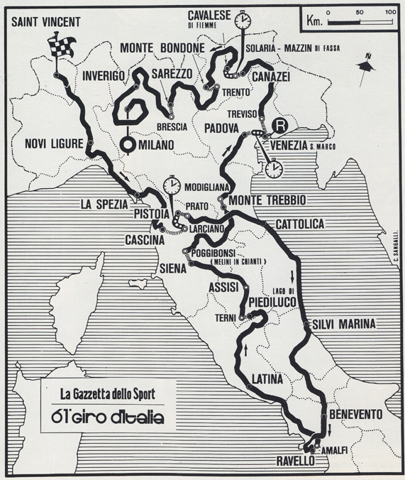 1978 Giro d'Italia map