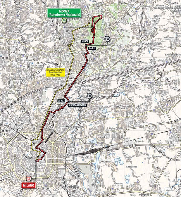 Giro stage 21 map