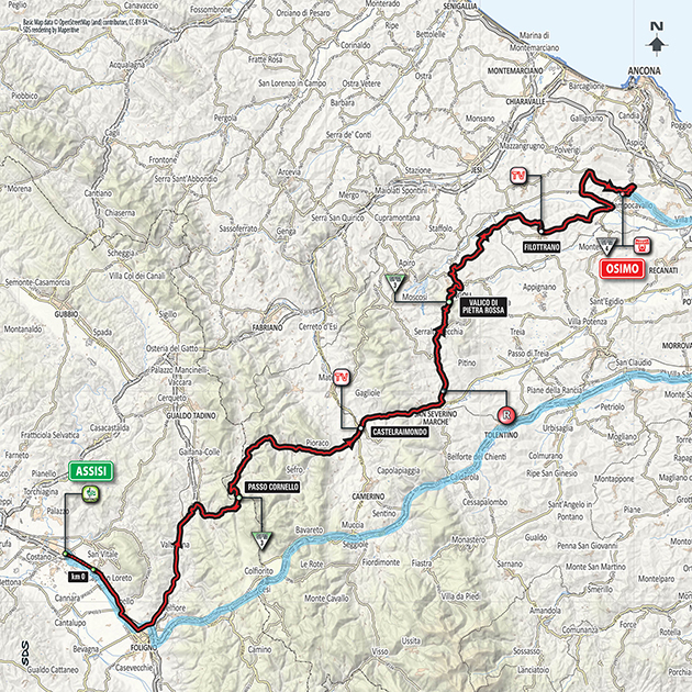 Giro stage 11 map