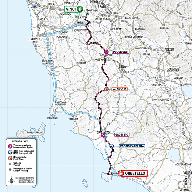 Giro stage 3 map