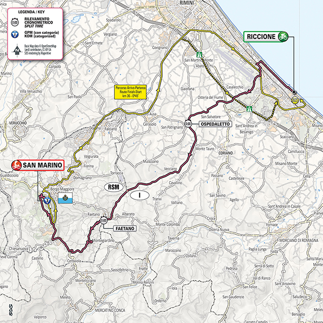 Giro stage 9 map