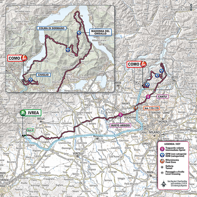 Giro stage 15 map