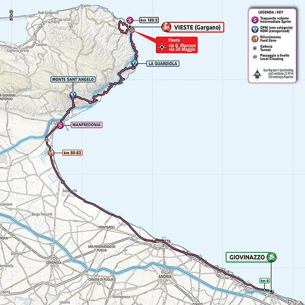 Giro stage 8 map