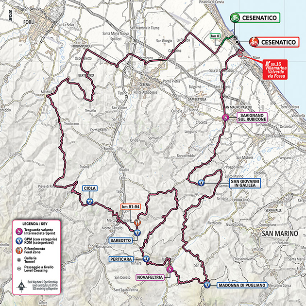 Giro stage 12 map