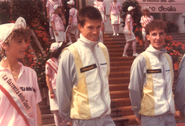 Anderson at the 1987 Giro teams presentation