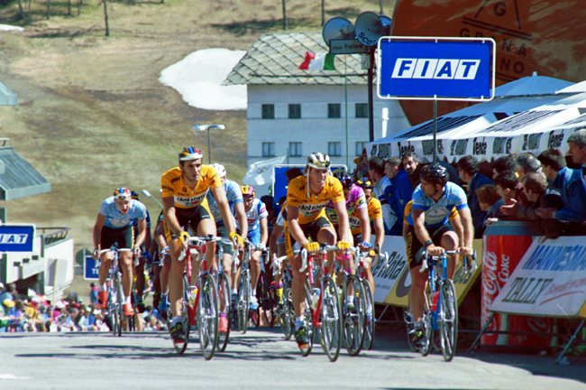 Cipollini in the Alps during the 1991 Giro d'Italia