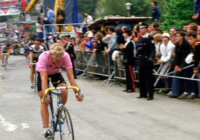 Laurent Fingon finishes stage 5 of the 1984 Giro