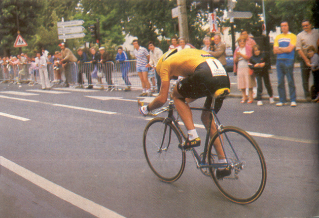 fingon riding the 1984 Tour de Frane prologue