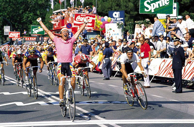 Laurent Fingon outsprints fondriest to win stage 20 of the 1989 Giro d'Italia