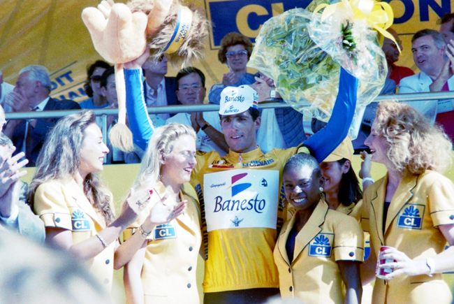 Miguel Indurain after stage 15 of the 1991 Tour de France