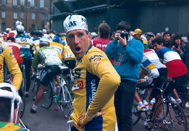 Sean Kelly at the start of the 1988 Milano-San Remo