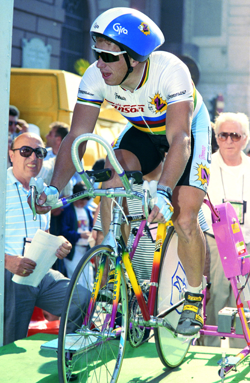 Greg LeMond ready to ride at stage 1 of the 1990 Giro d'Italia