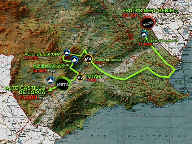 2015 Vuelta Murcia map