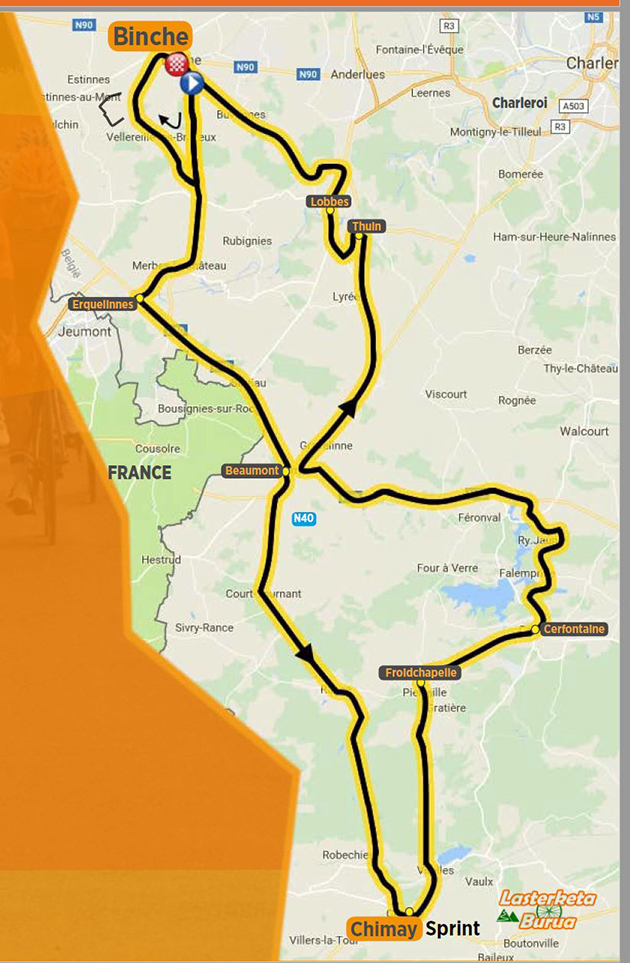 Binche-Chimay-Binche map