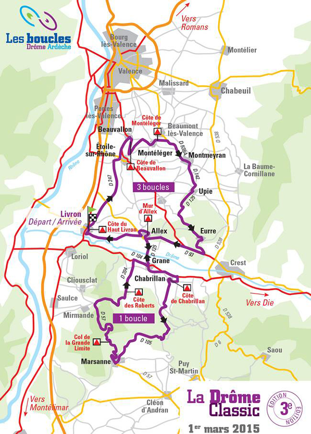 2015 Drome Classic route map