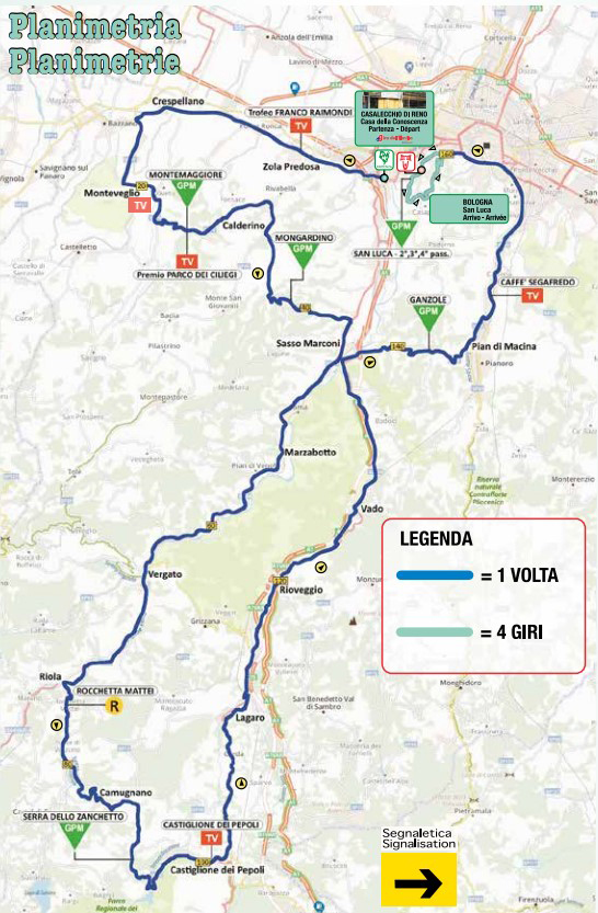2020 Giro Emilia map