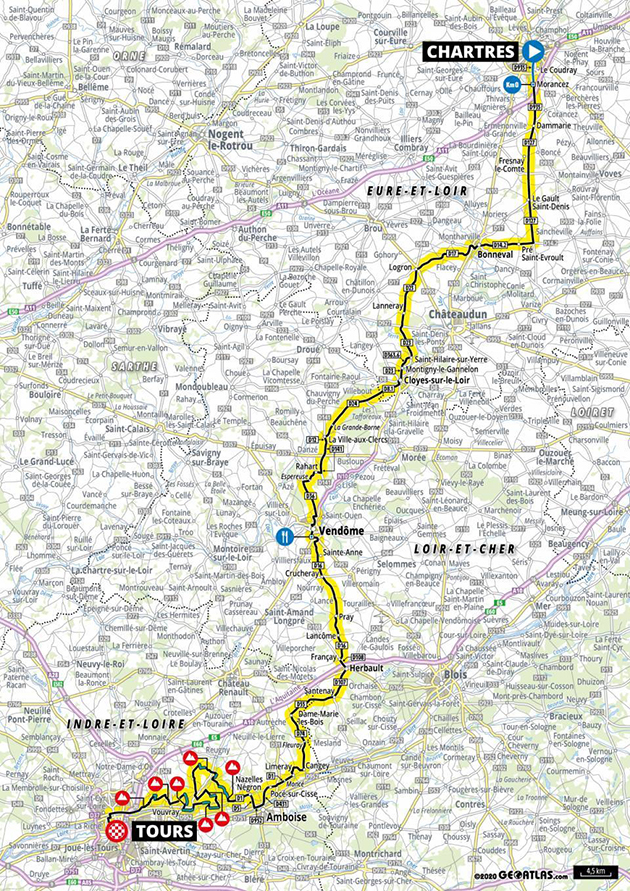 Paris-Tour map