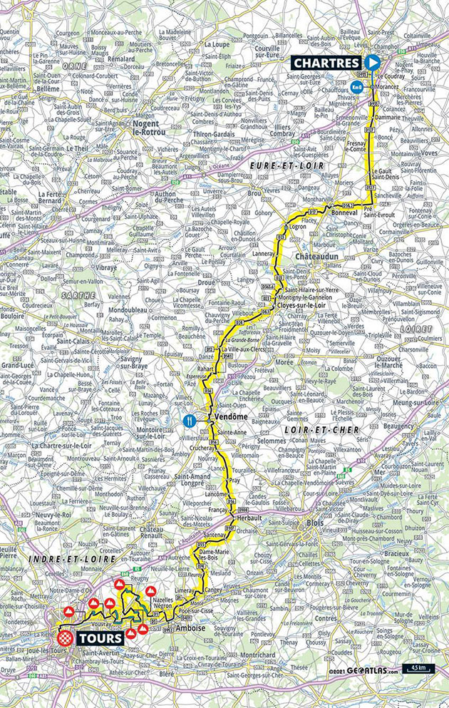 2021 Paris-Tour map