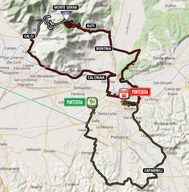 2018 Tour of Tuscany map